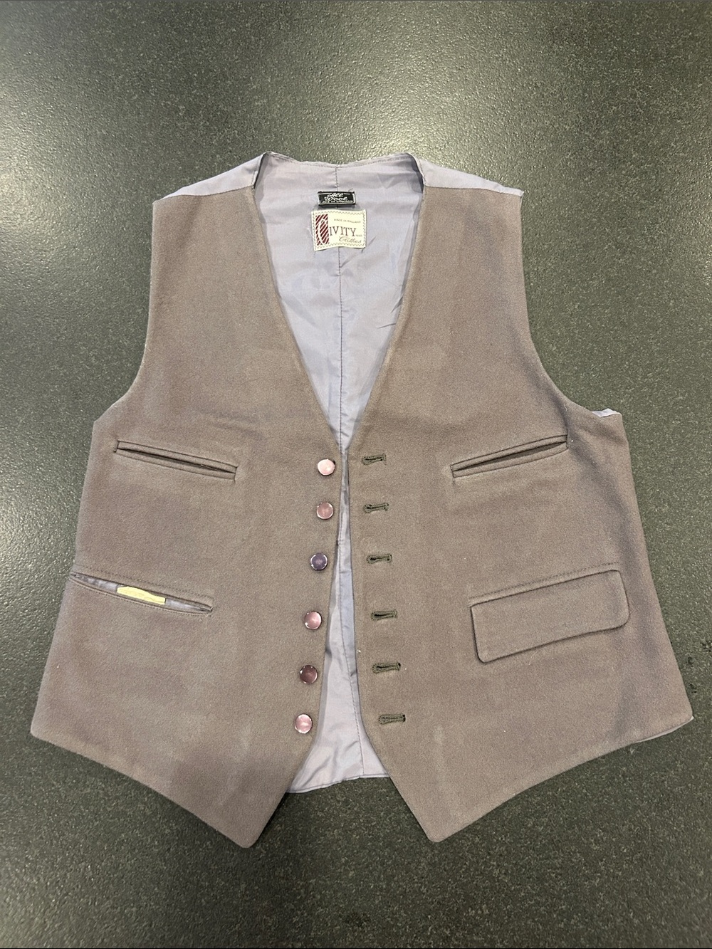 CIVITY Rego. Clothes Taupe Wool Button Down Vest Size M